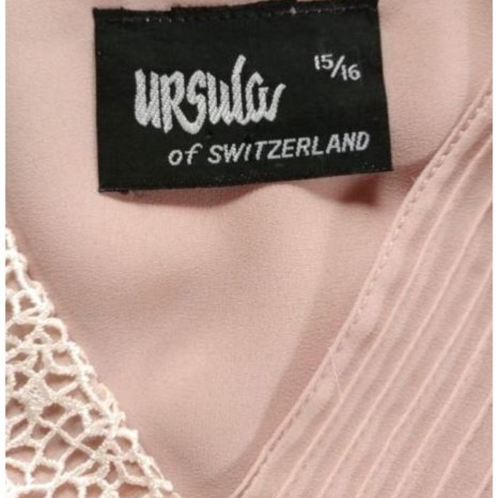 Vintage Ursula of Switzerland Sheer Pink Dress M - Picture 8 of 8